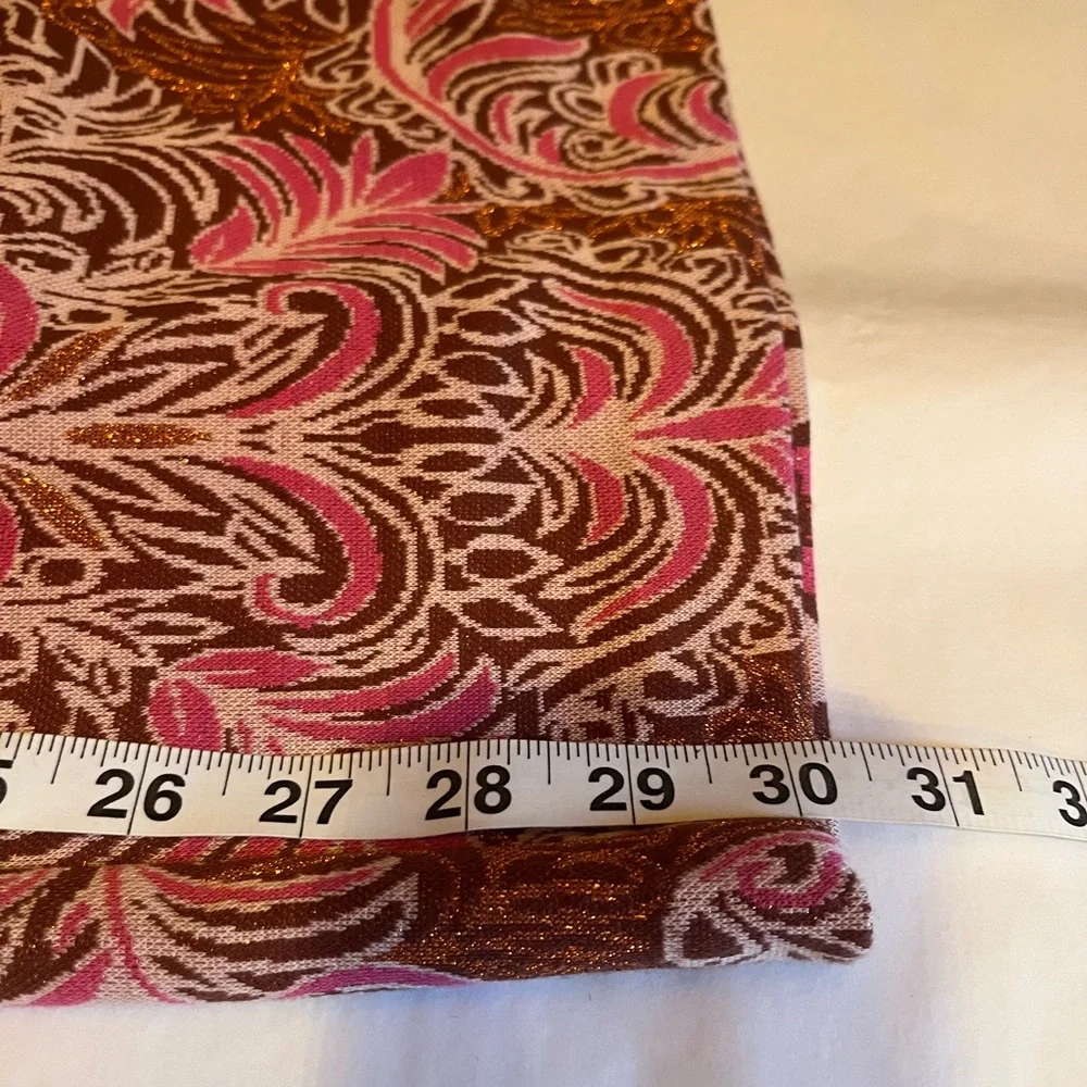 NWT Anthropologie size 10 Maria Pink and Brown Paisley Flare Pants - Picture 12 of 12